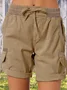 Women Plain Fifth Pants Straight Pants Casual Summer Shorts