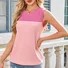 Women Sleeveless Tank Top Camisole Summer Color Block Crew Neck Daily Casual Top