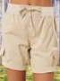 Women Plain Fifth Pants Straight Pants Casual Summer Shorts