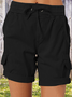 Women Plain Fifth Pants Straight Pants Casual Summer Shorts