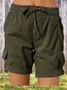 Women Plain Fifth Pants Straight Pants Casual Summer Shorts