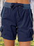 Women Plain Fifth Pants Straight Pants Casual Summer Shorts