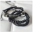 Retro Street Cowboy Leather Bracelet Niche Korean Trend Multi-layer Bodhi Wood Bracelet Adjustable Bracelet