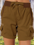 Women Plain Fifth Pants Straight Pants Casual Summer Shorts