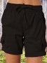 Women Plain Fifth Pants Straight Pants Casual Summer Shorts