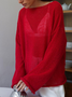 Women Plain Long Sleeve Blouse Spring/Fall Off The Shoulder Dolman Sleeve Daily Casual Top