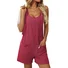 Women Geometric Crew Neck Sleeveless Casual Summer Cotton Jumpsuit