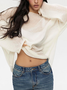 Women Plain Long Sleeve Blouse Spring/Fall Off The Shoulder Dolman Sleeve Daily Casual Top
