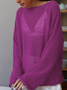 Women Plain Long Sleeve Blouse Spring/Fall Off The Shoulder Dolman Sleeve Daily Casual Top