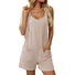 Women Geometric Crew Neck Sleeveless Casual Summer Cotton Jumpsuit
