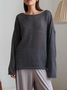 Women Plain Long Sleeve Blouse Spring/Fall Off The Shoulder Dolman Sleeve Daily Casual Top