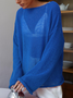 Women Plain Long Sleeve Blouse Spring/Fall Off The Shoulder Dolman Sleeve Daily Casual Top