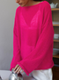 Women Plain Long Sleeve Blouse Spring/Fall Off The Shoulder Dolman Sleeve Daily Casual Top
