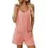 Women Geometric Crew Neck Sleeveless Casual Summer Cotton Jumpsuit