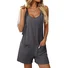 Women Geometric Crew Neck Sleeveless Casual Summer Cotton Jumpsuit