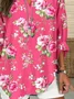 Women Floral Long Sleeve Blouse Spring/Fall Printing V Neck Daily Casual Top