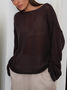 Women Plain Long Sleeve Blouse Spring/Fall Off The Shoulder Dolman Sleeve Daily Casual Top