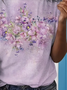 Women Floral Short Sleeve Tee T-shirt Crew Neck Printing Casual Summer Graphic Tee Top