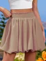 Women Casual Plain Layered/Tiered Summer Skirt