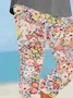 Women Floral Capris Elastic Waist Pants Casual Summer Trousers