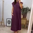 Women Plain Short Sleeve Summer Gathered Dress Crew Neck Daily Vintage Maxi T-Shirt Dress A-Line Dress