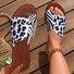 Large Size Summer New European And American Flat Leopard Zebra Print Fashion Women's Sandals Slippers