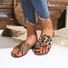 Large Size Summer New European And American Flat Leopard Zebra Print Fashion Women's Sandals Slippers