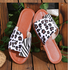 Large Size Summer New European And American Flat Leopard Zebra Print Fashion Women's Sandals Slippers