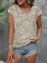Women Floral Short Sleeve Tee T-shirt V Neck Printing Casual Summer Graphic Tee Top