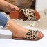 Large Size Summer New European And American Flat Leopard Zebra Print Fashion Women's Sandals Slippers