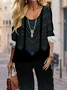 Women Geometric Printing Two-Piece Set Daily Long Sleeve Casual Spring/Fall Top With Pants Matching Set