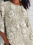 Women's 3D Floral Print Half Sleeve Casual Blouse