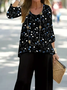 Women Floral Printing Two-Piece Set Daily Long Sleeve Casual Spring/Fall Top With Pants Matching Set