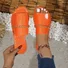 Summer Crocodile Pattern Large Size Outdoor Flat Slippers Women's Metal Chain Fashionable Beach Slippers