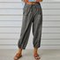 Women Plain Ankle Pants Elastic Waist Pants Casual Spring/Fall Trousers