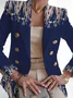 Women Floral Spring/Fall Outerwear Vintage Printing Long Sleeve Regular Blazer