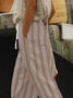 Women Striped Long Pants Casual Spring/Fall Trousers