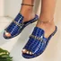 Summer Crocodile Pattern Large Size Outdoor Flat Slippers Women's Metal Chain Fashionable Beach Slippers
