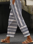 Women Striped Long Pants Casual Spring/Fall Trousers