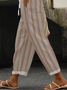 Women Striped Long Pants Casual Spring/Fall Trousers