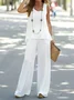 Women Plain Printing Two-Piece Set Daily Sleeveless Casual Summer Multi-Piece Set Matching Set