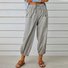 Women Plain Ankle Pants Elastic Waist Pants Casual Spring/Fall Trousers