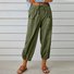 Women Plain Ankle Pants Elastic Waist Pants Casual Spring/Fall Trousers