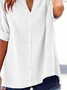 Women Plain Short Sleeve Shirt Summer Printing V Neck Daily Casual Top