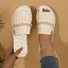 Summer Crocodile Pattern Large Size Outdoor Flat Slippers Women's Metal Chain Fashionable Beach Slippers