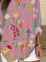 Women Floral Long Sleeve Blouse Spring/Fall Printing V Neck Daily Casual Top