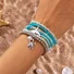 Ins Style Bohemian Beach Vacation Summer Shell Turtle Fishtail Rice Beads Multi-layer Stacking Bracelet Set