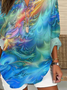 Women Abstract Long Sleeve Blouse Spring/Fall Printing V Neck Daily Casual Top