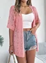 Women Lace Summer Cover-up Vintage Hollow Out Lightweight Cardigan