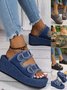 Fabric Casual Plain Summer Slide Sandals